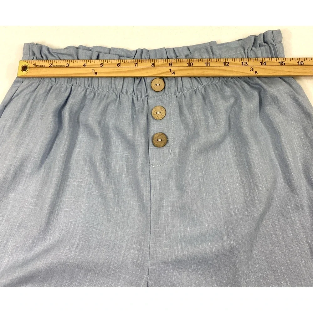 Como Vintage Pants‎ Womens Large Linen Blend Light Blue High Waist Coastal - Picture 6 of 10